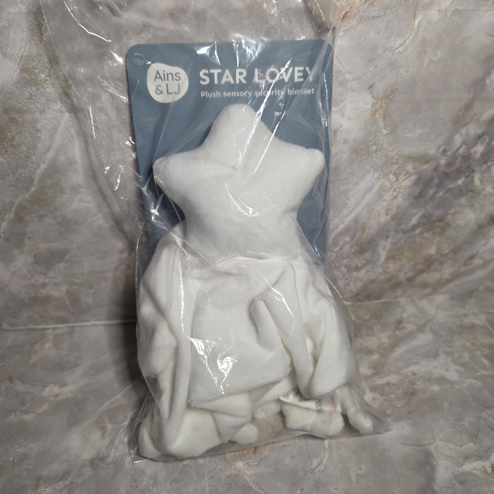 Ains & LJ Star Baby Lovey Plush White Blanket Toy Nunu